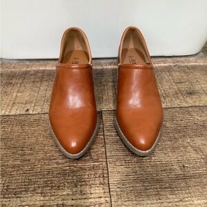 a.n.a Men's Tan Leather Slip-On Loafers